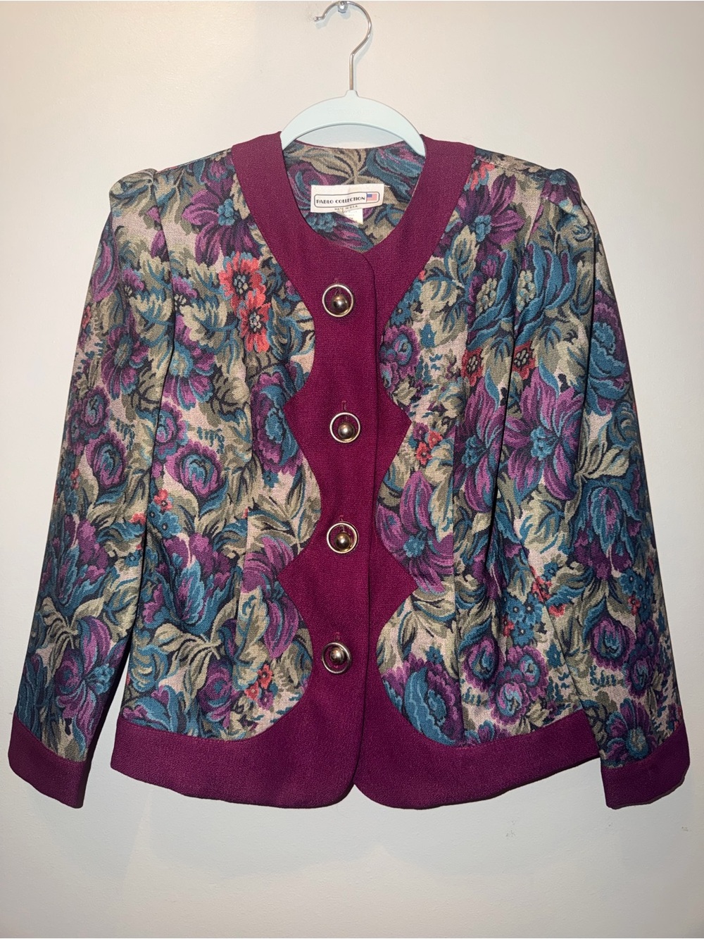Vintage 80s/90s Pablo collection Floral Tapestry Jacket Made in USA Whimsigoth